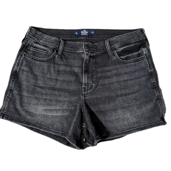 Hollister Pants - Hollister Women's Size 17 Black Denim High Rise Short 3" Soft Stretch 33 Shorts